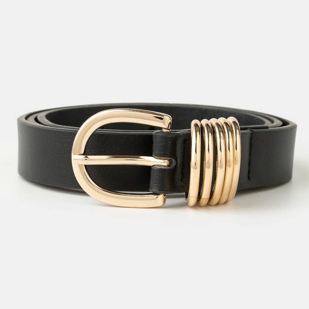 Multi Ring Leather Belt