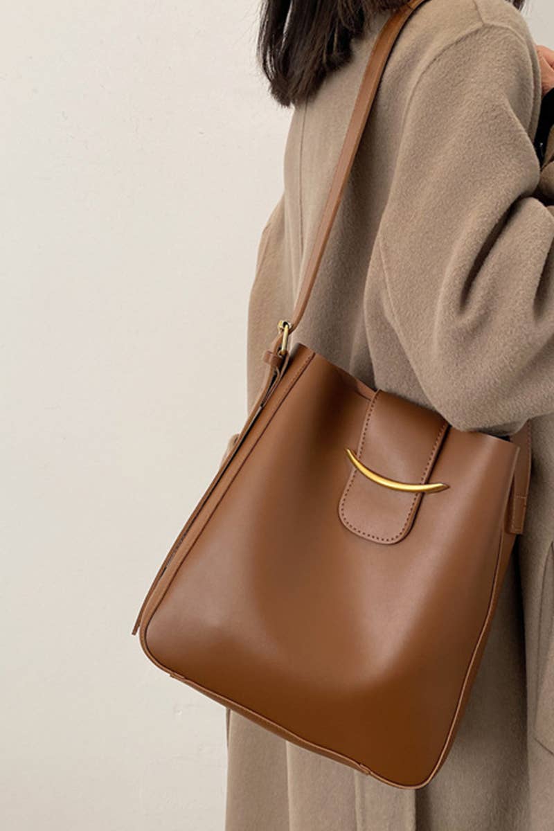 ,,..SI-26448 Crossbody Shoulder Bucket Messenger Bag: CAMEL-169253 / OS