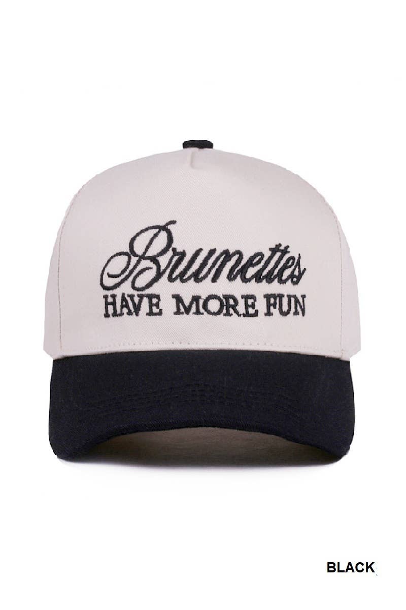 Brunettes Have More Fun Two Tone Canvas Cotton Cap