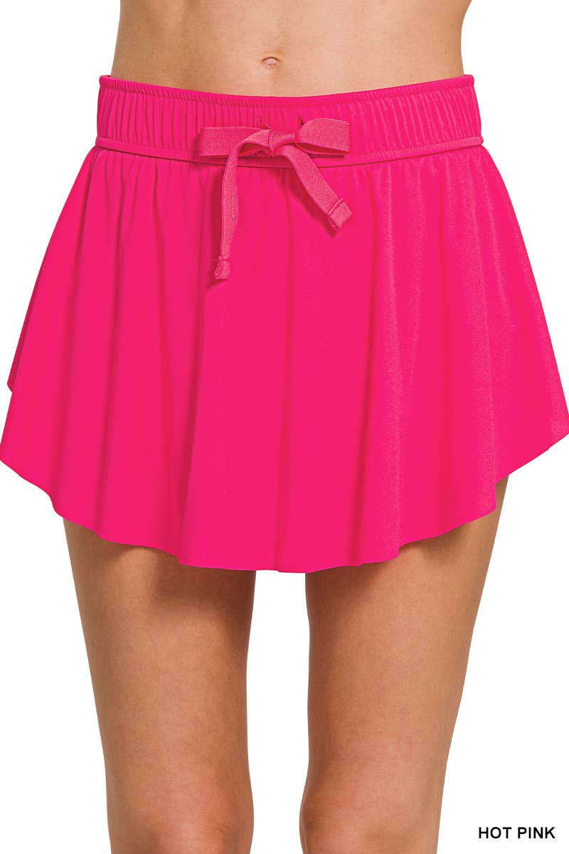 ,,....SI-25105 Tennis Skort With Hidden Inner Pockets: BLACK-158315 / M