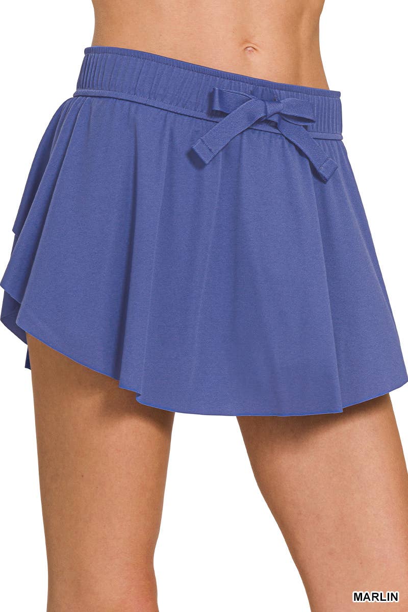 ,,....SI-25105 Tennis Skort With Hidden Inner Pockets: BLACK-158315 / S