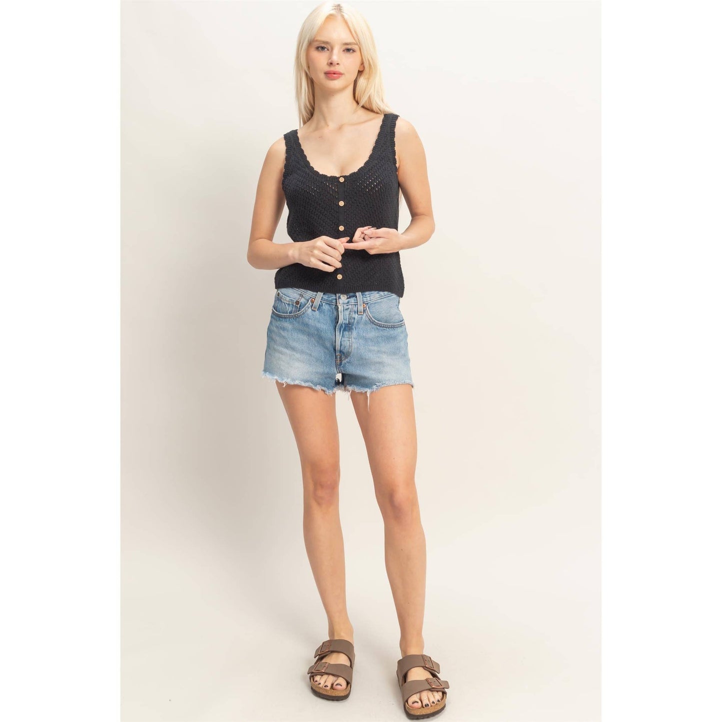 V-Neck Knit Tank Top