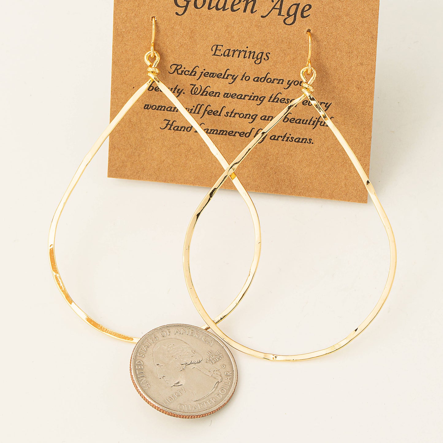 Thin Metallic Teardrop Cutout Earrings: GOLD