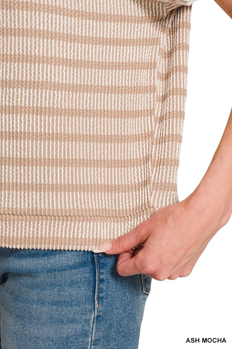 Raised Rib Striped Top