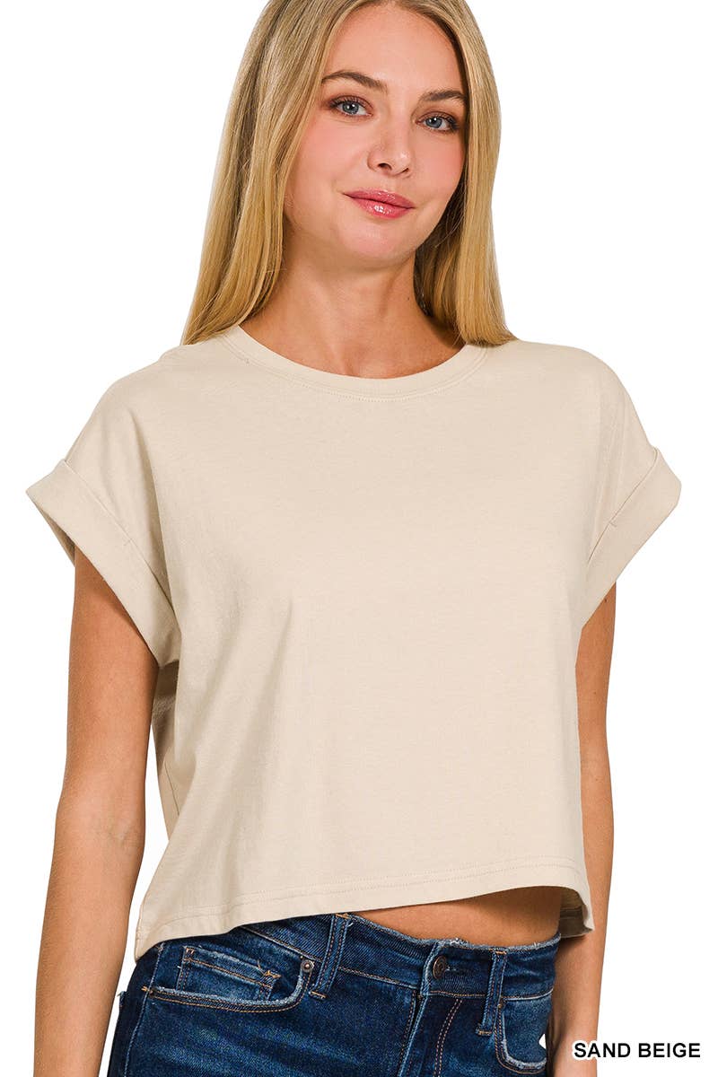 Cotton Short Sleeve Crop