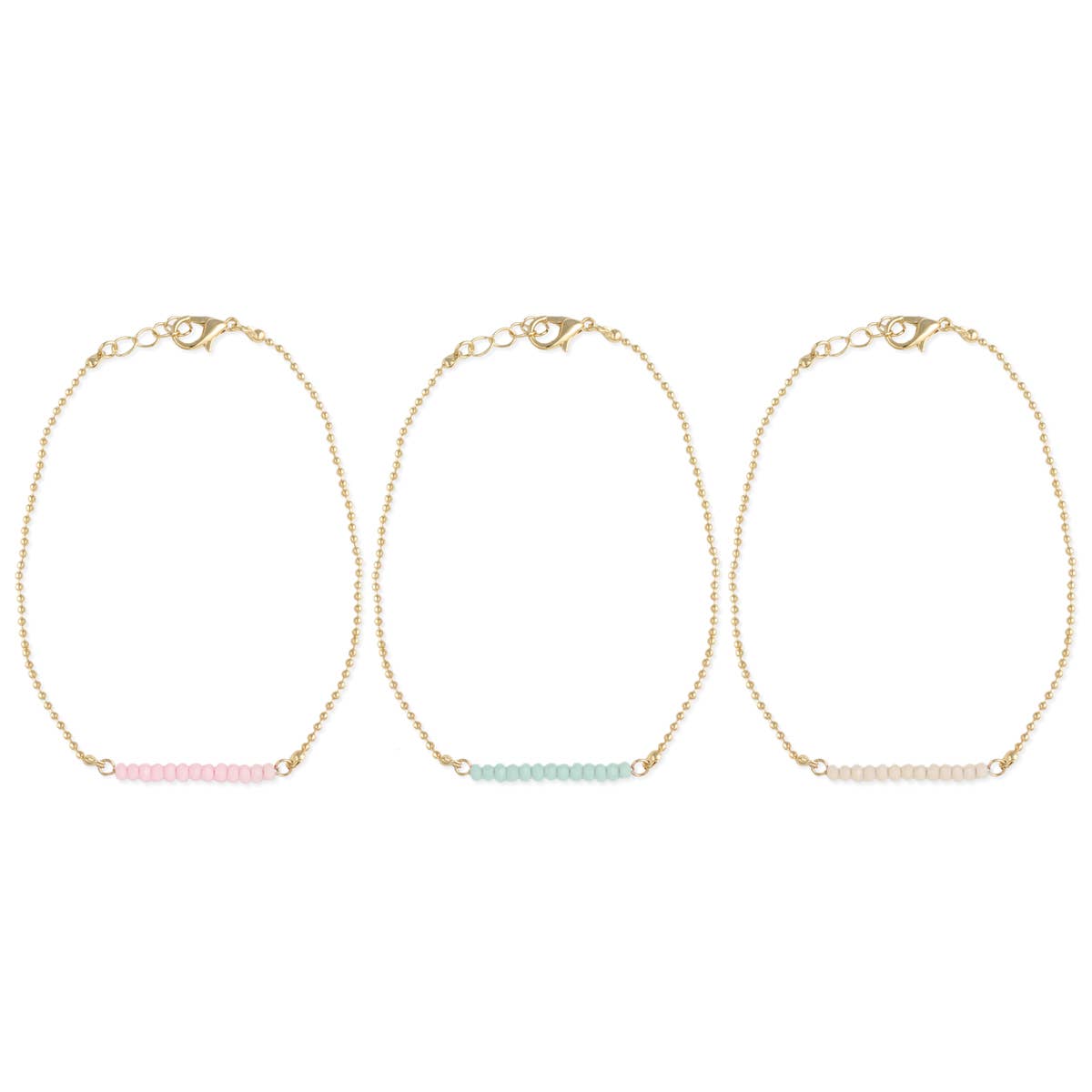 Facet Pastel Bead Bar Anklet