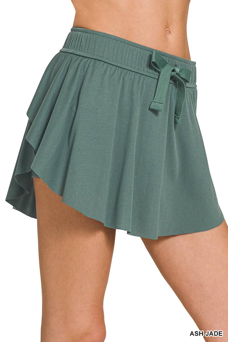 ,,....SI-25105 Tennis Skort With Hidden Inner Pockets: BLACK-158315 / S