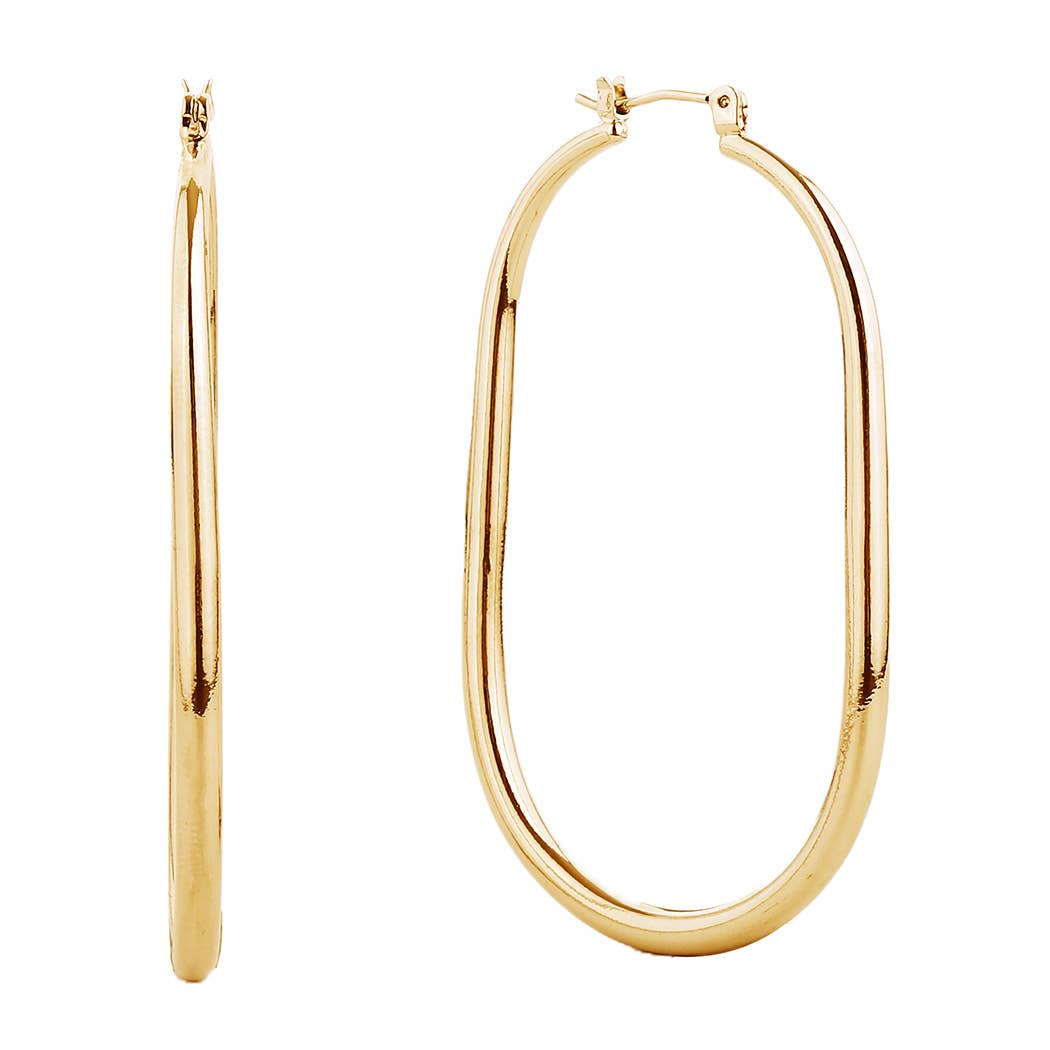 14K Gold-Dipped Long Hoop