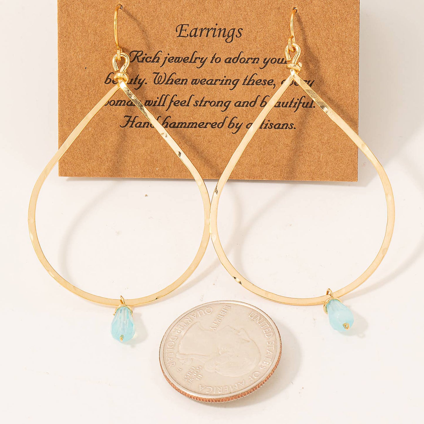 Handmade Teardrop Cutout Earrings: GOLD