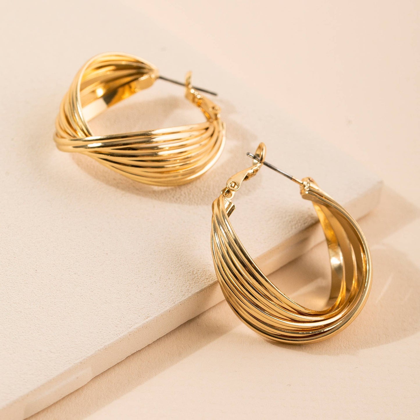 Twist Layered Hoop Earrings