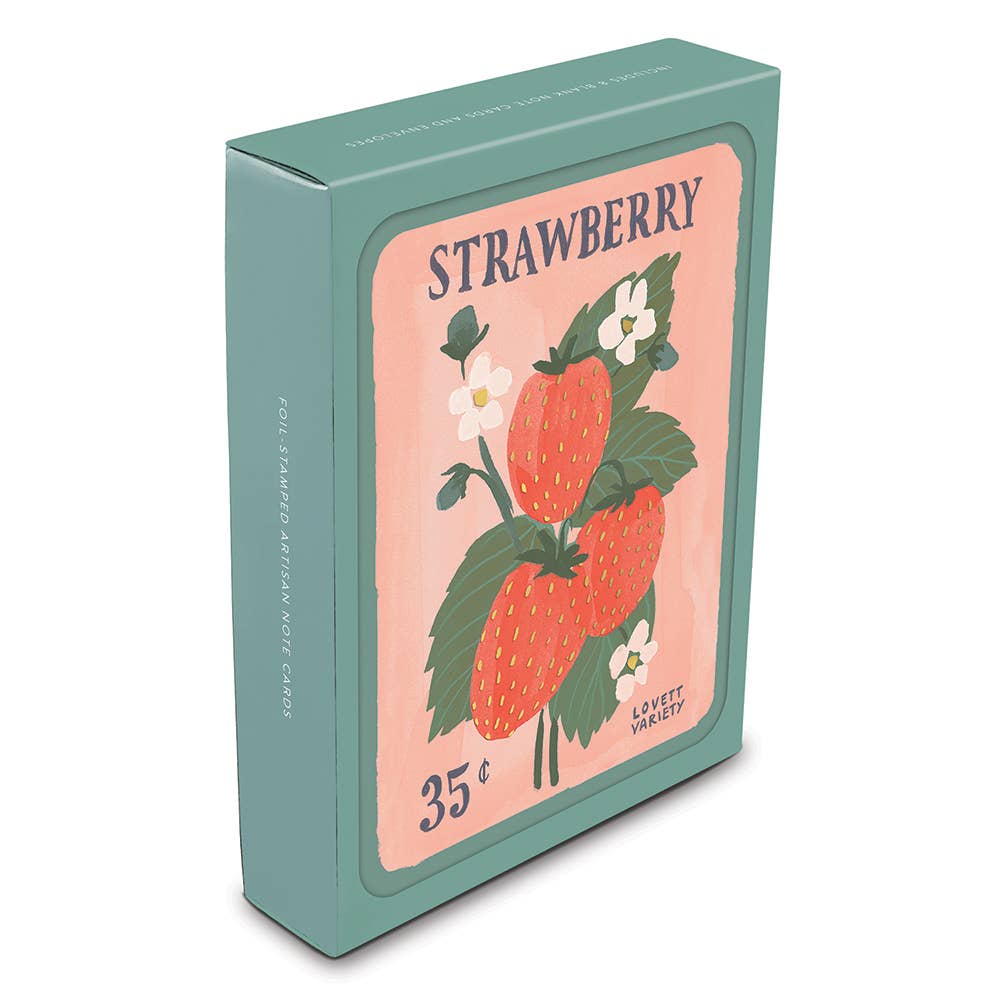 Artisan Notecards Strawberry Seeds