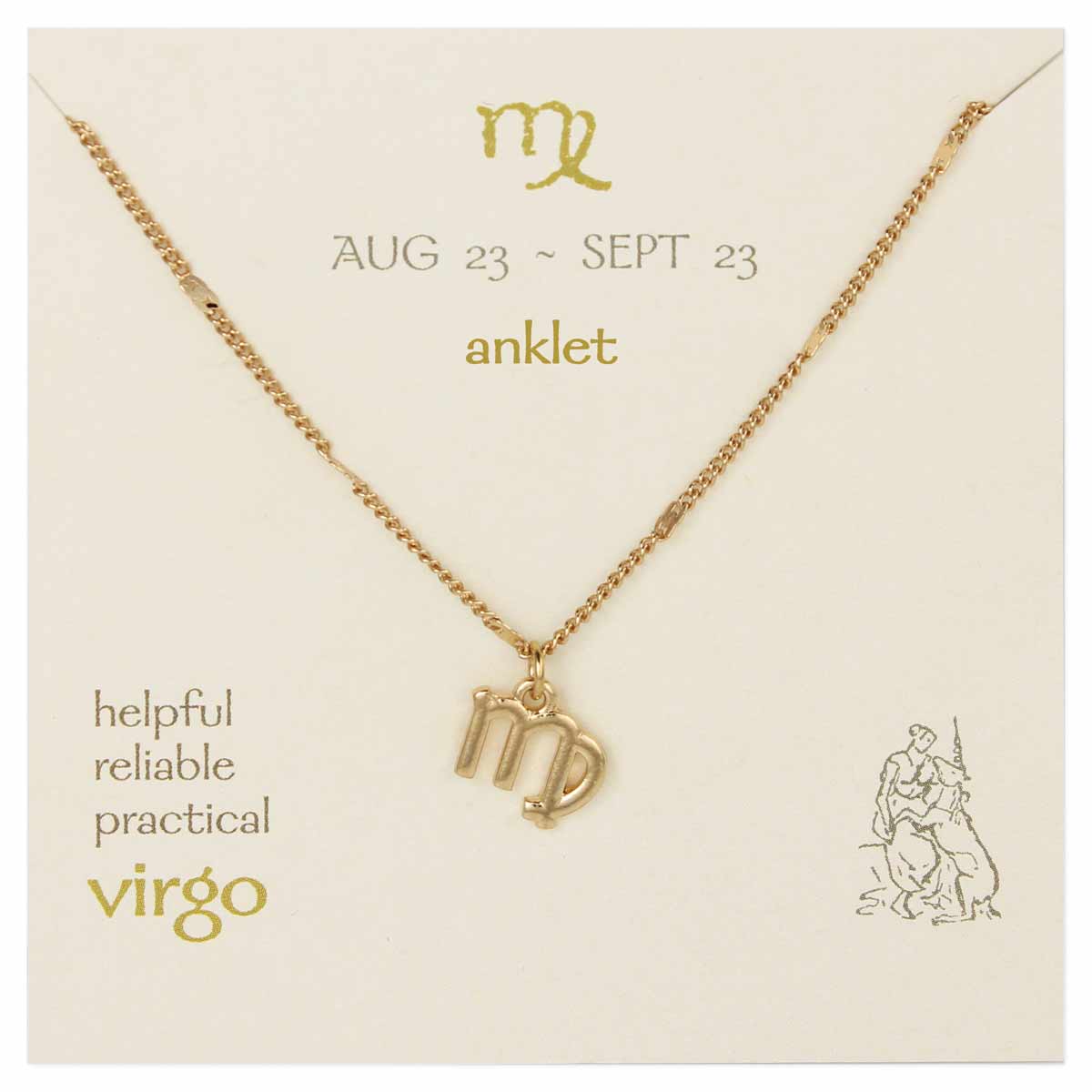 Gold Chain Virgo Charm Anklet