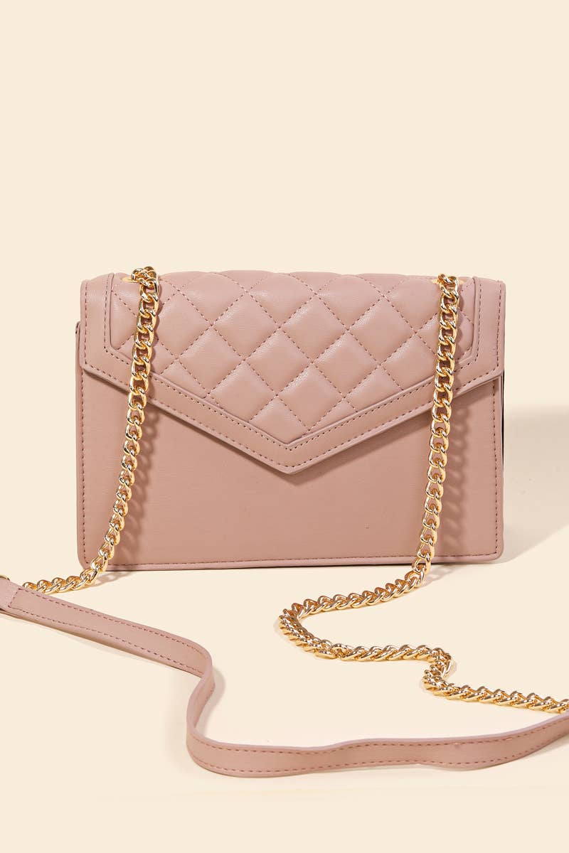 Faux Leather Envelope Shoulder Bag: PK