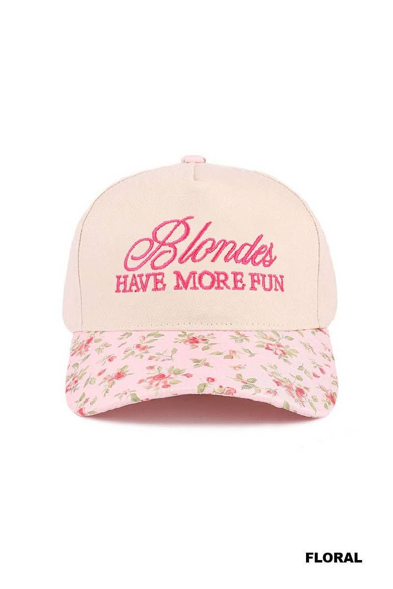 Blondes Have More Fun Two Tone Canvas Cotton Cap