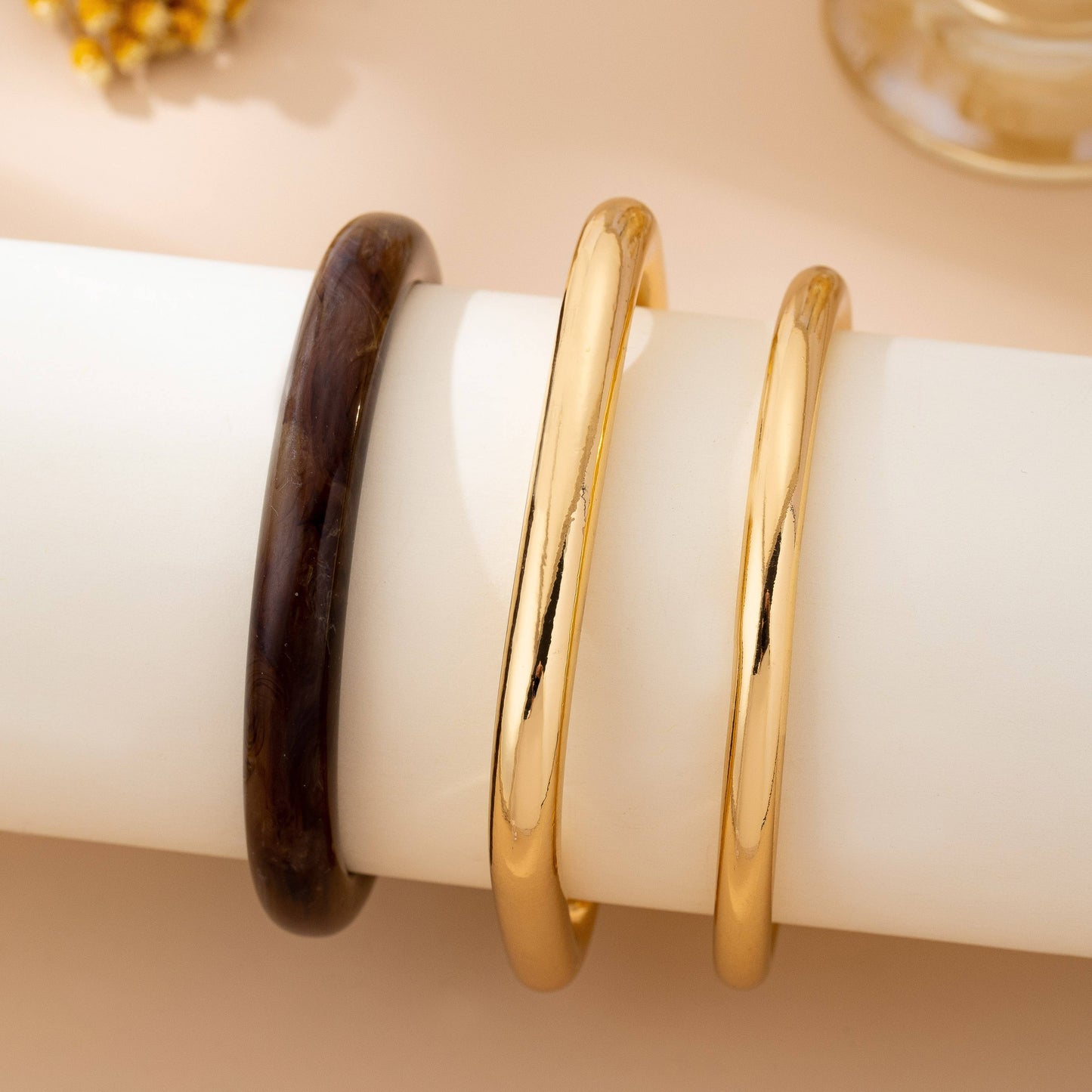 Tort & Gold Bangle Trio Set
