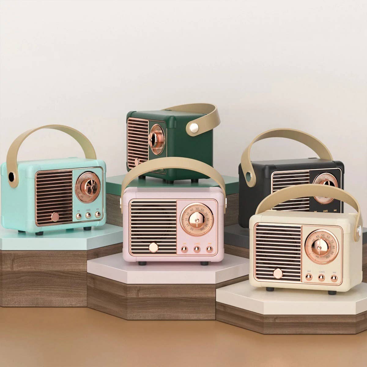 RETRO MINI WIRELESS BLUETOOTH SPEAKER: CREAM-161478