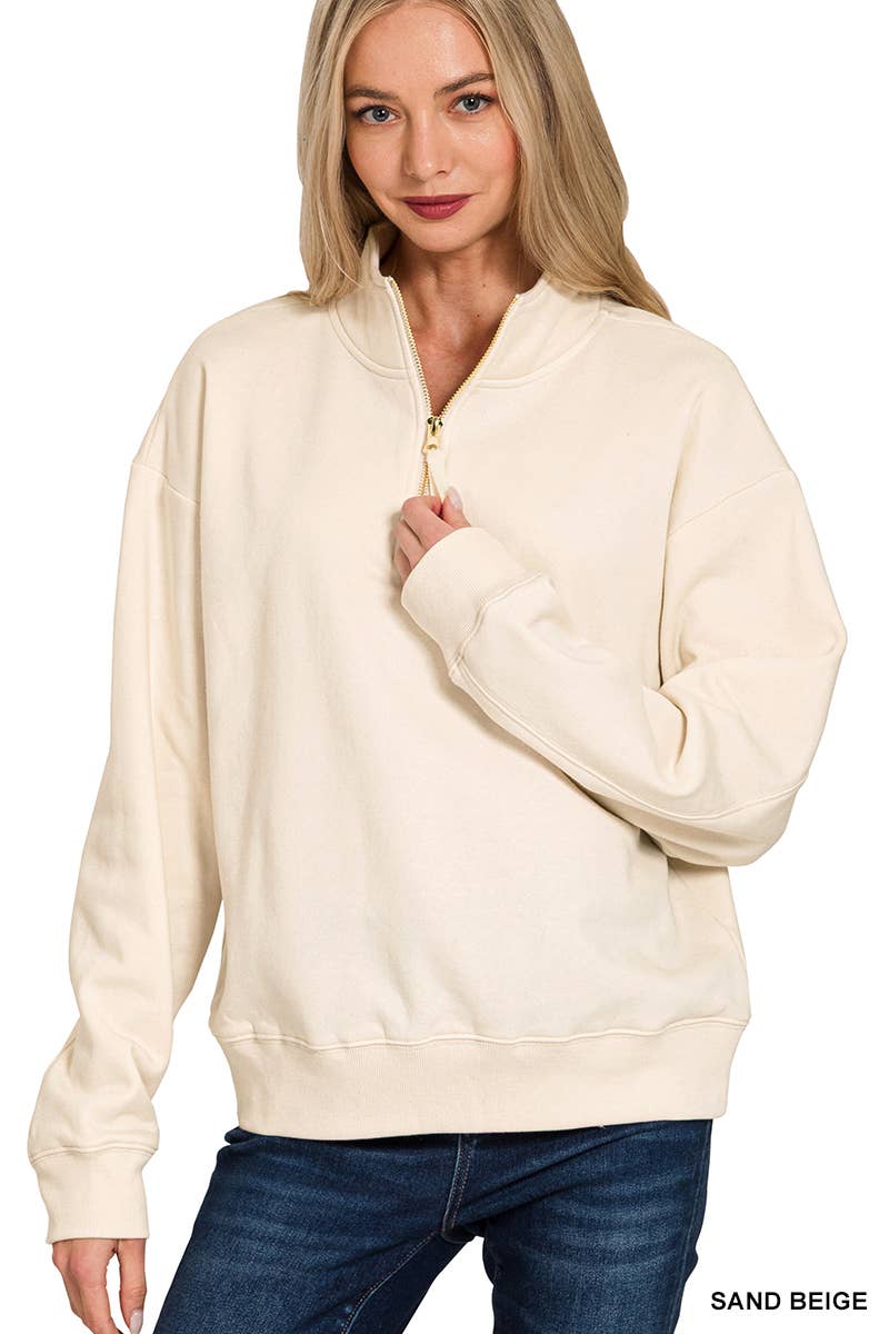 Fleece Quarter Zip Sweatshirt