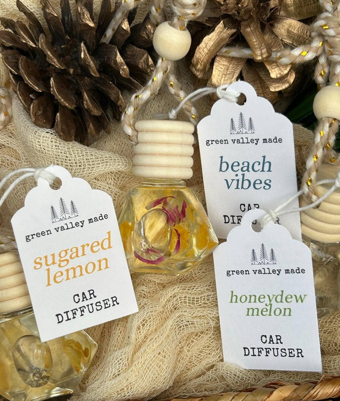 Summer Scented Car Diffusers | Air Fresheners: Beach Linen