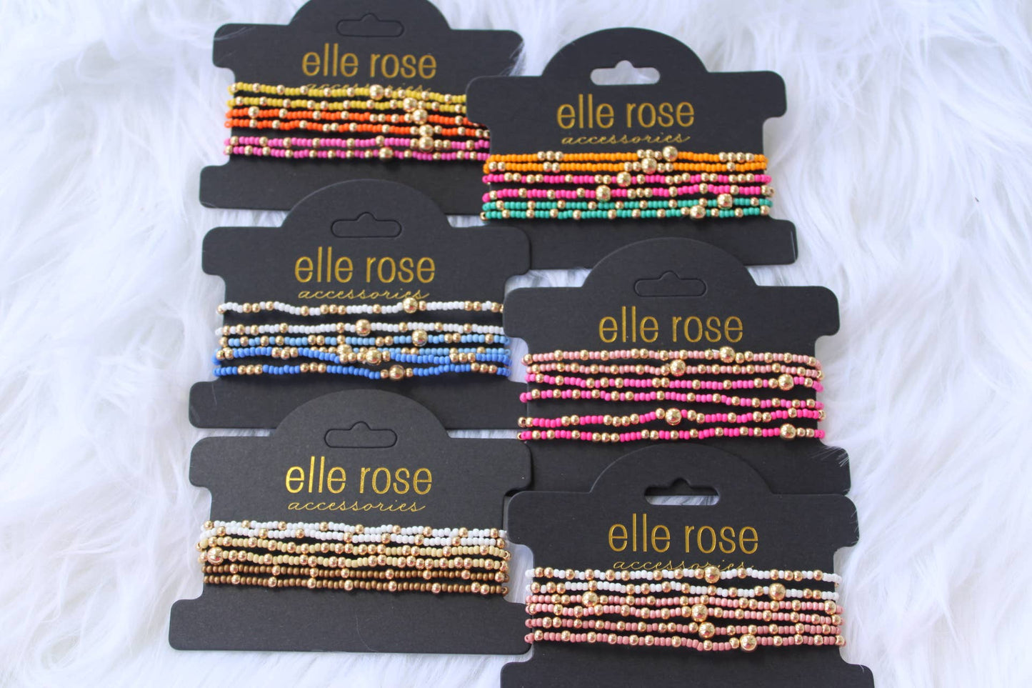 Beaded Bracelet Sets - Pink