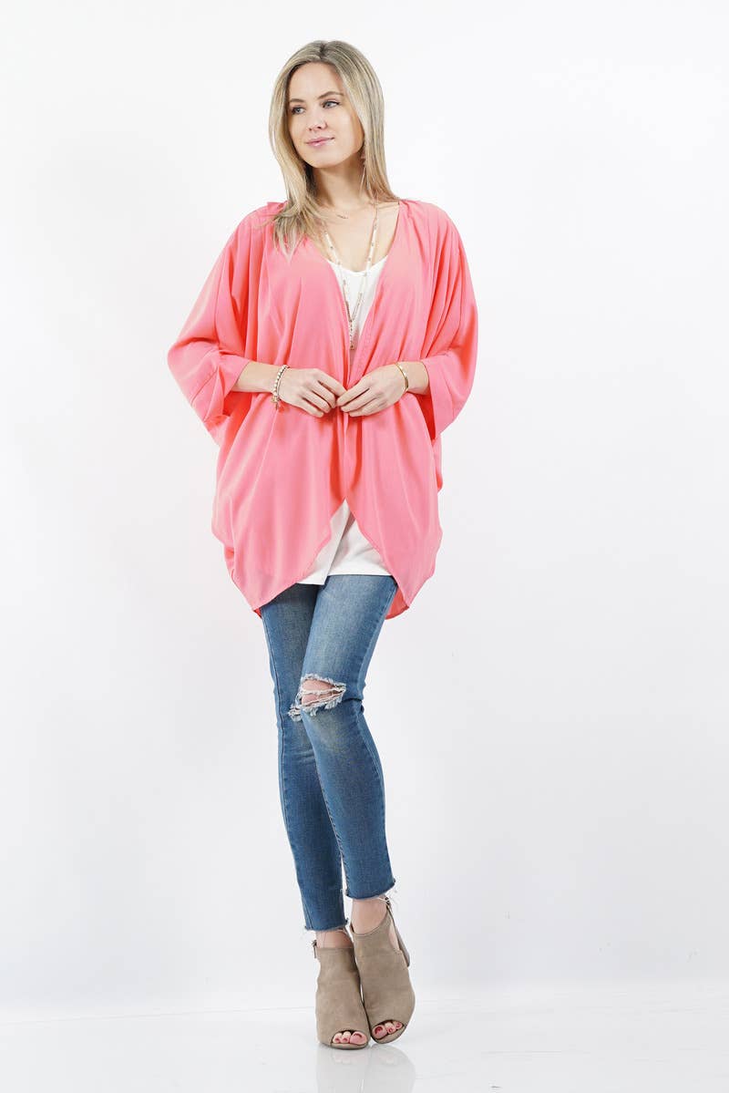 Chiffon Cardigan: S / DUSTYBLUSH-93182