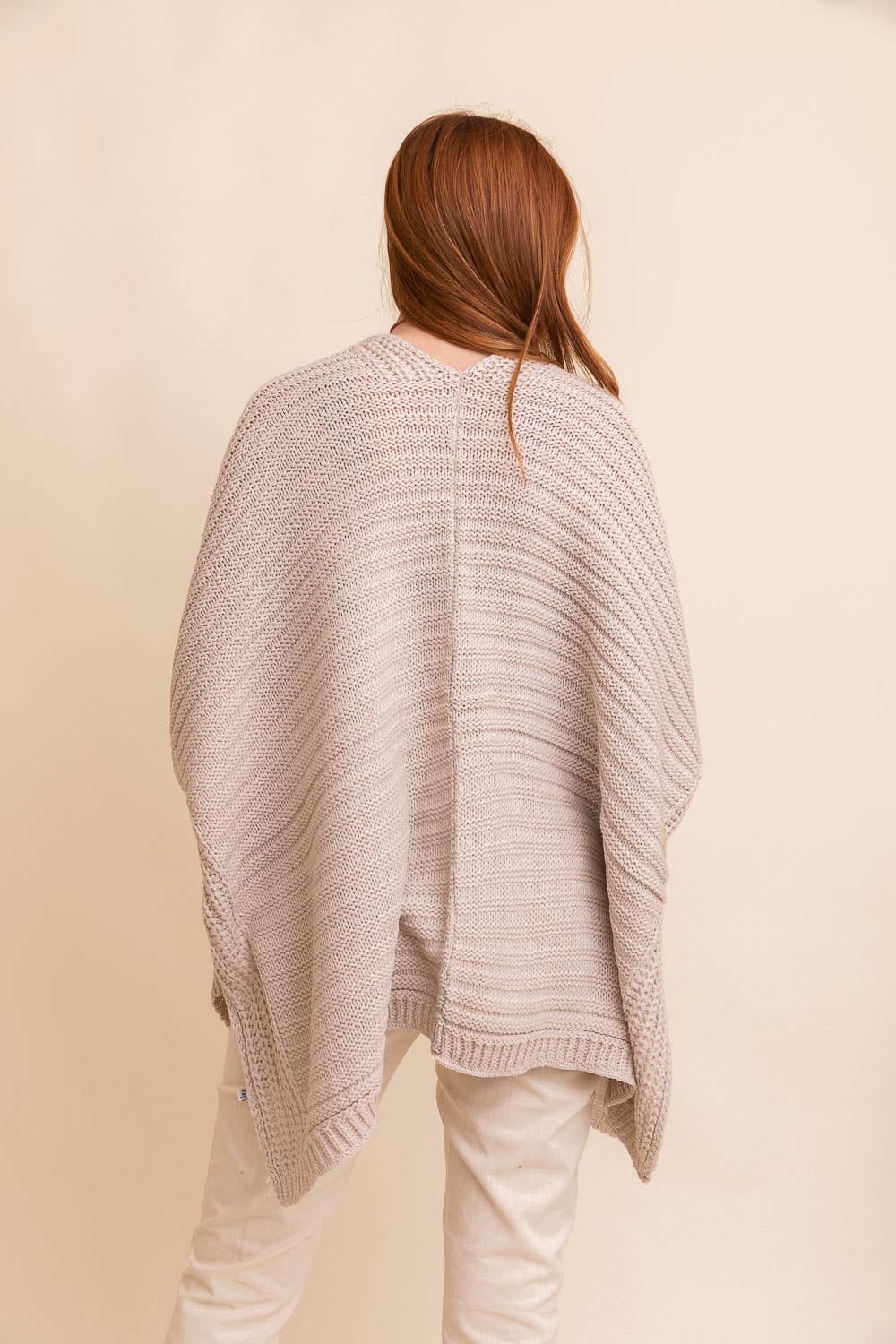 Ridged Rib Knit Ruana ❤️: Oatmeal