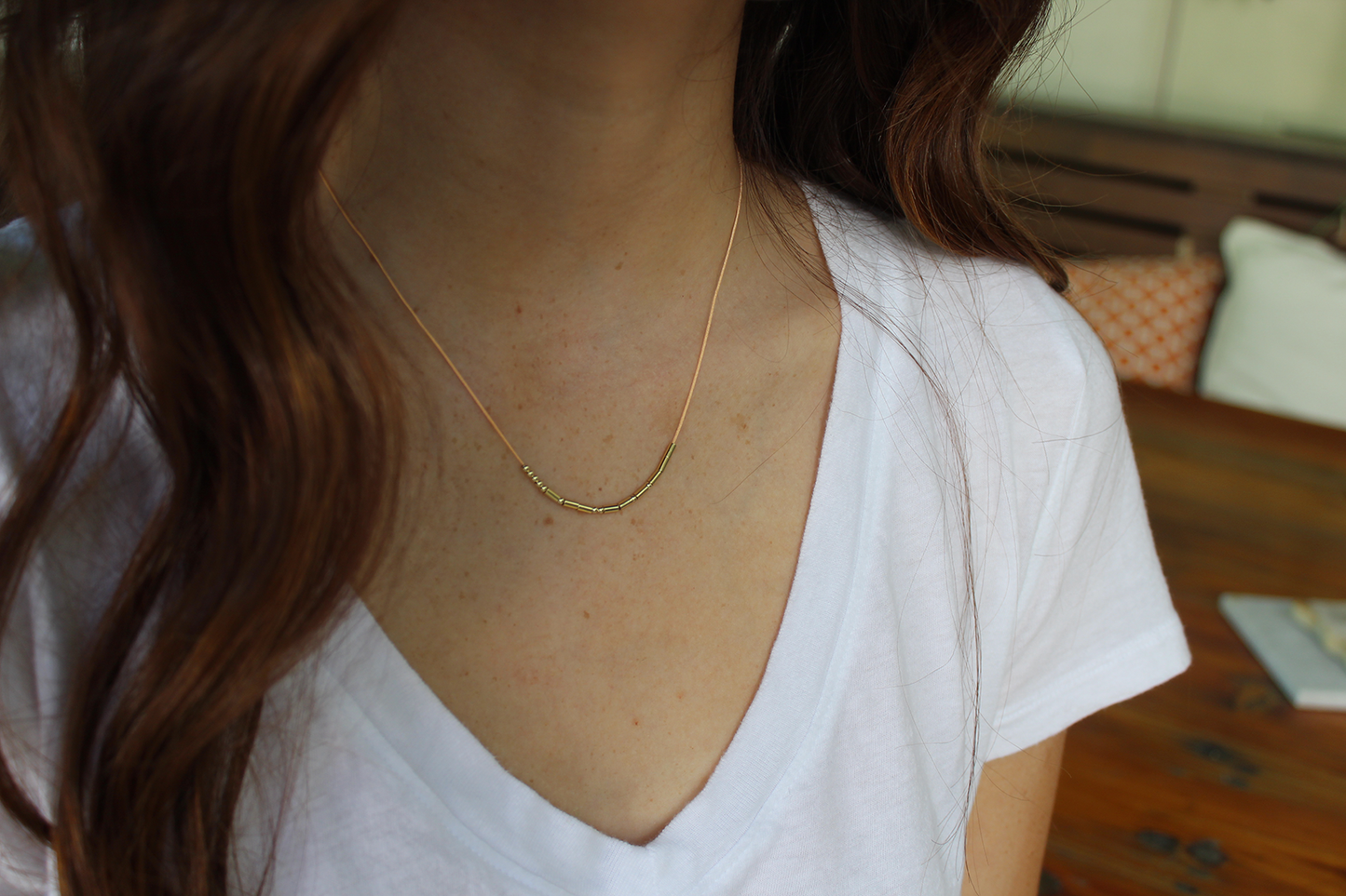 Morse Code Necklace - Gold - HAPPY