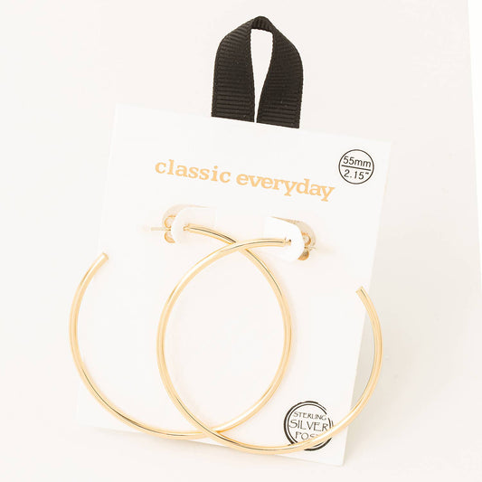 Smooth 55mm Open Hoop Earrings: G