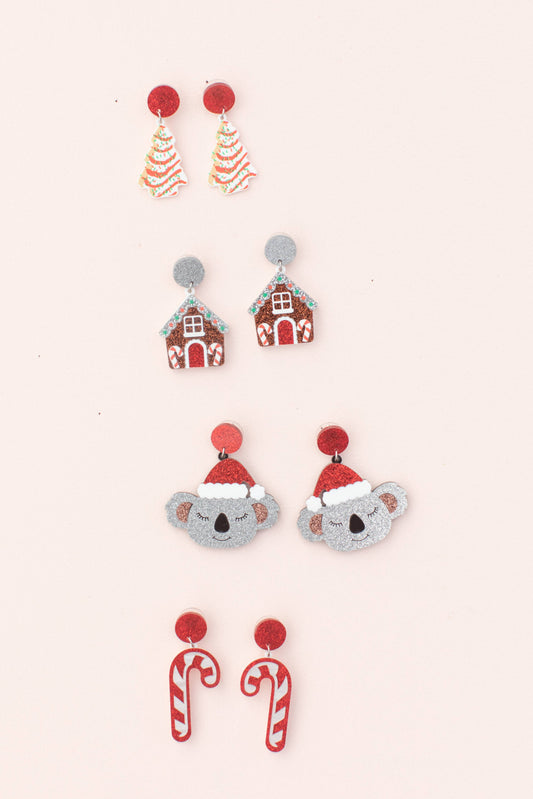 Holiday Christmas Earrings: Candy Cane