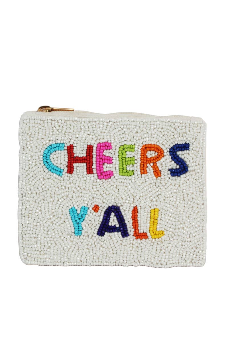 Cheers Yall Beaded Coin Purse: MULTI