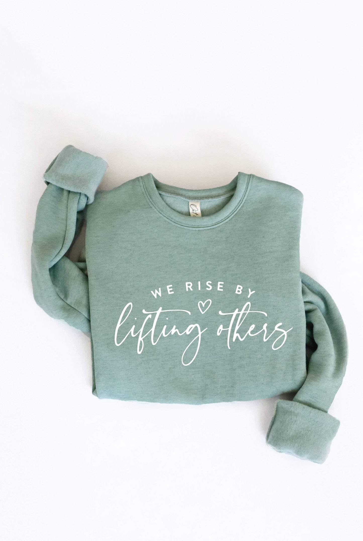 WE RISE BY LIFTING OTHERS  Graphic Sweatshirt: BLACK / XL
