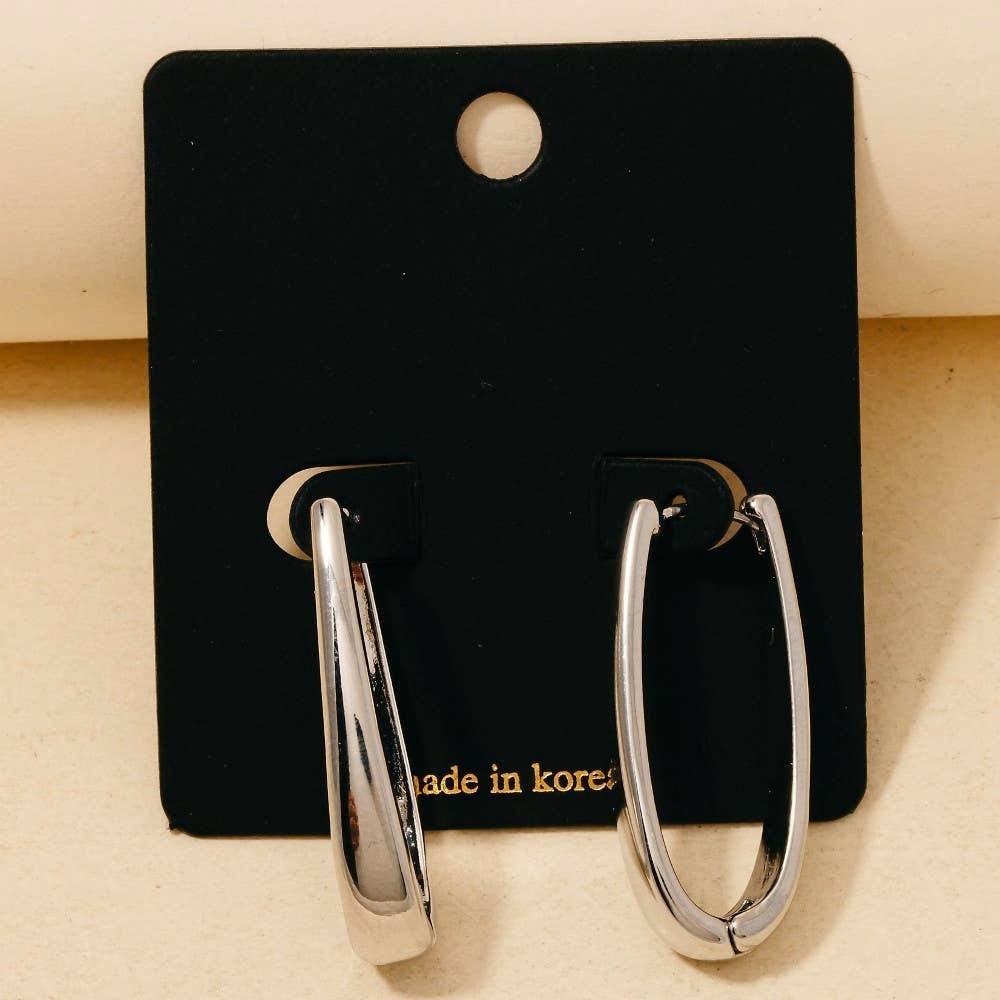 Oval Hinge Hoop Earrings