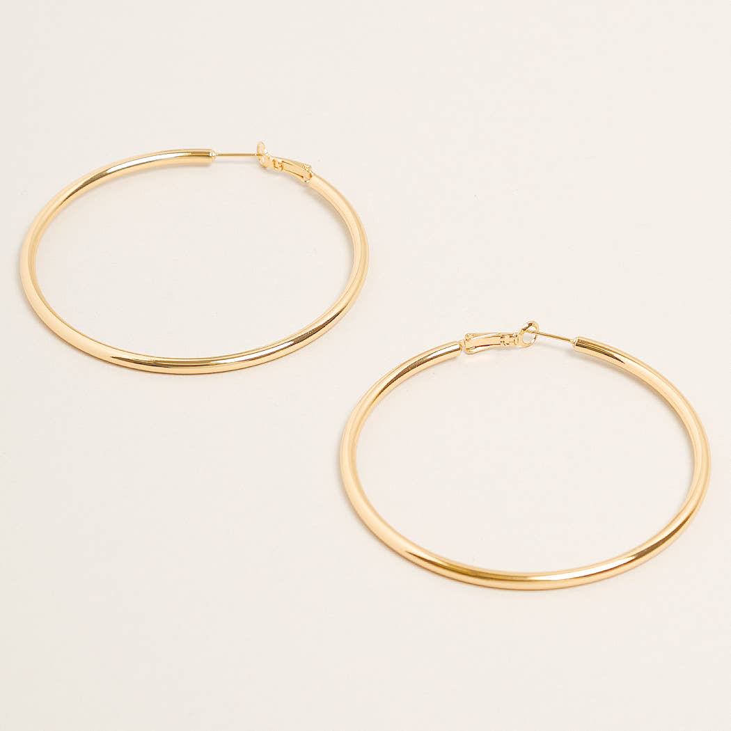 Large Gold Dipped Hoop Earrings