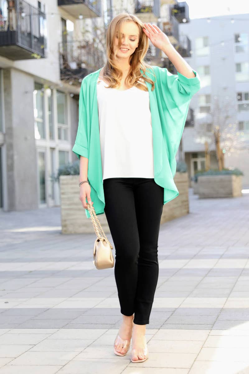 Chiffon Cardigan: S / DUSTYBLUSH-93182