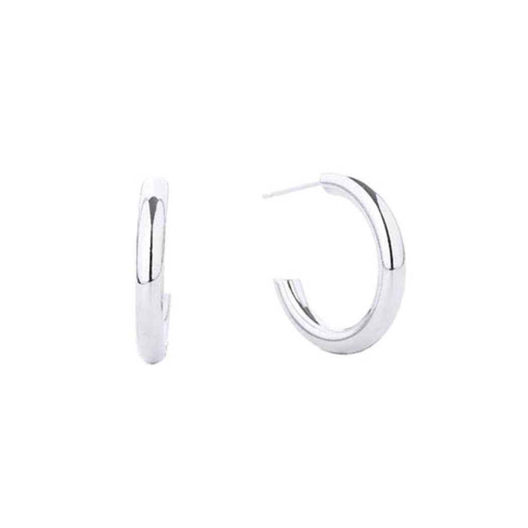 14K Gold Dipped Post Hoop Earrings