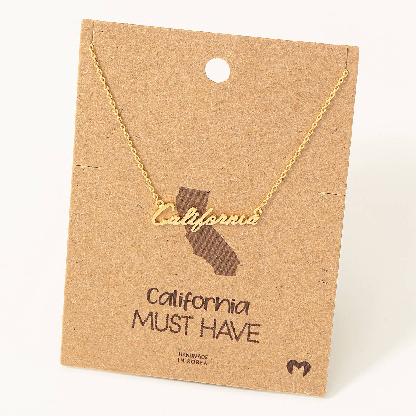 California Handwritten Pendant Necklace: S