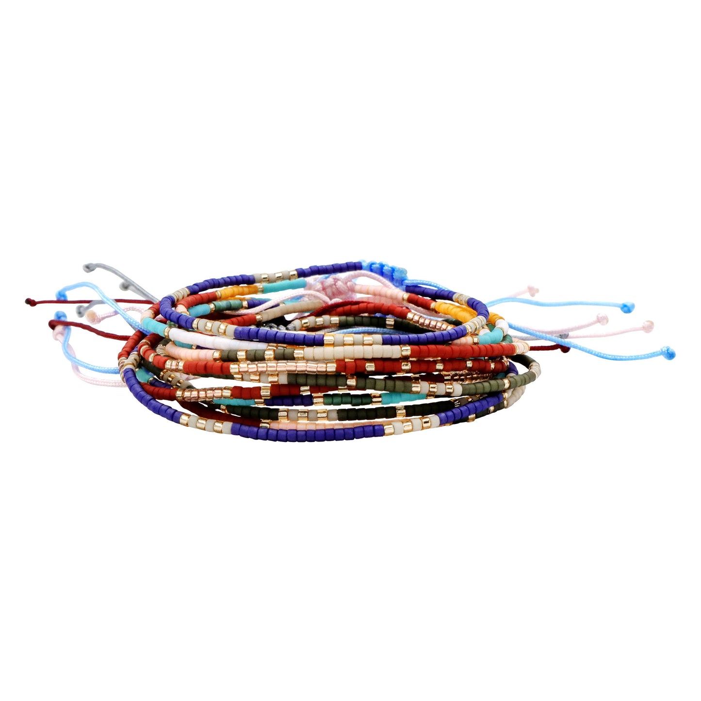 S/12 Miyuki Delica Adjustable Bracelets: Warm Gold