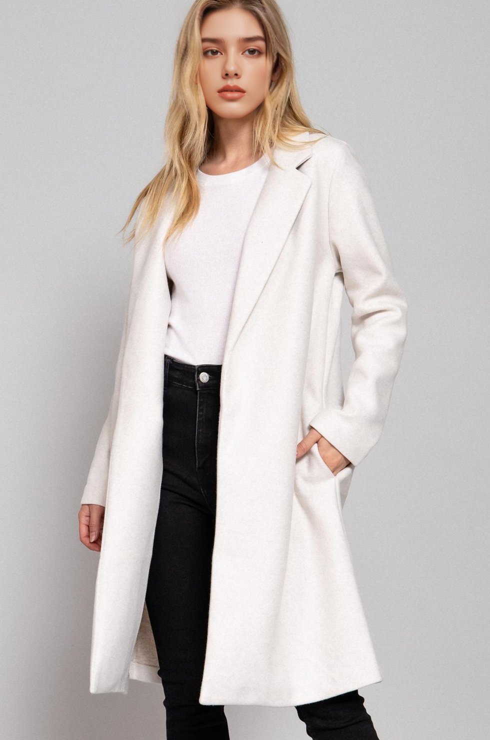 Open Front Long Coat
