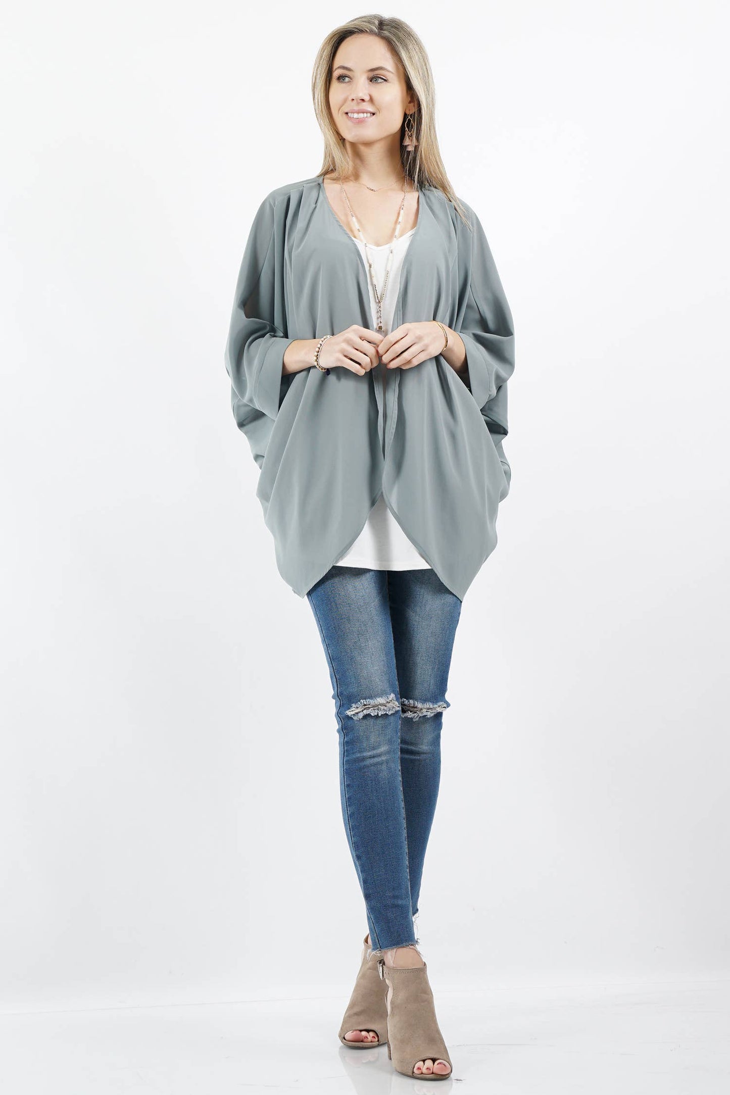 Chiffon Cardigan: S / DUSTYBLUSH-93182