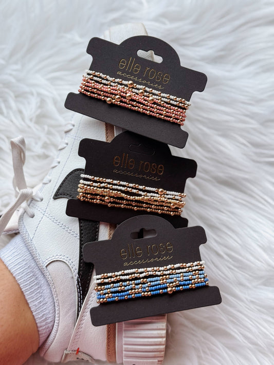 Beaded Bracelet Sets - Pink