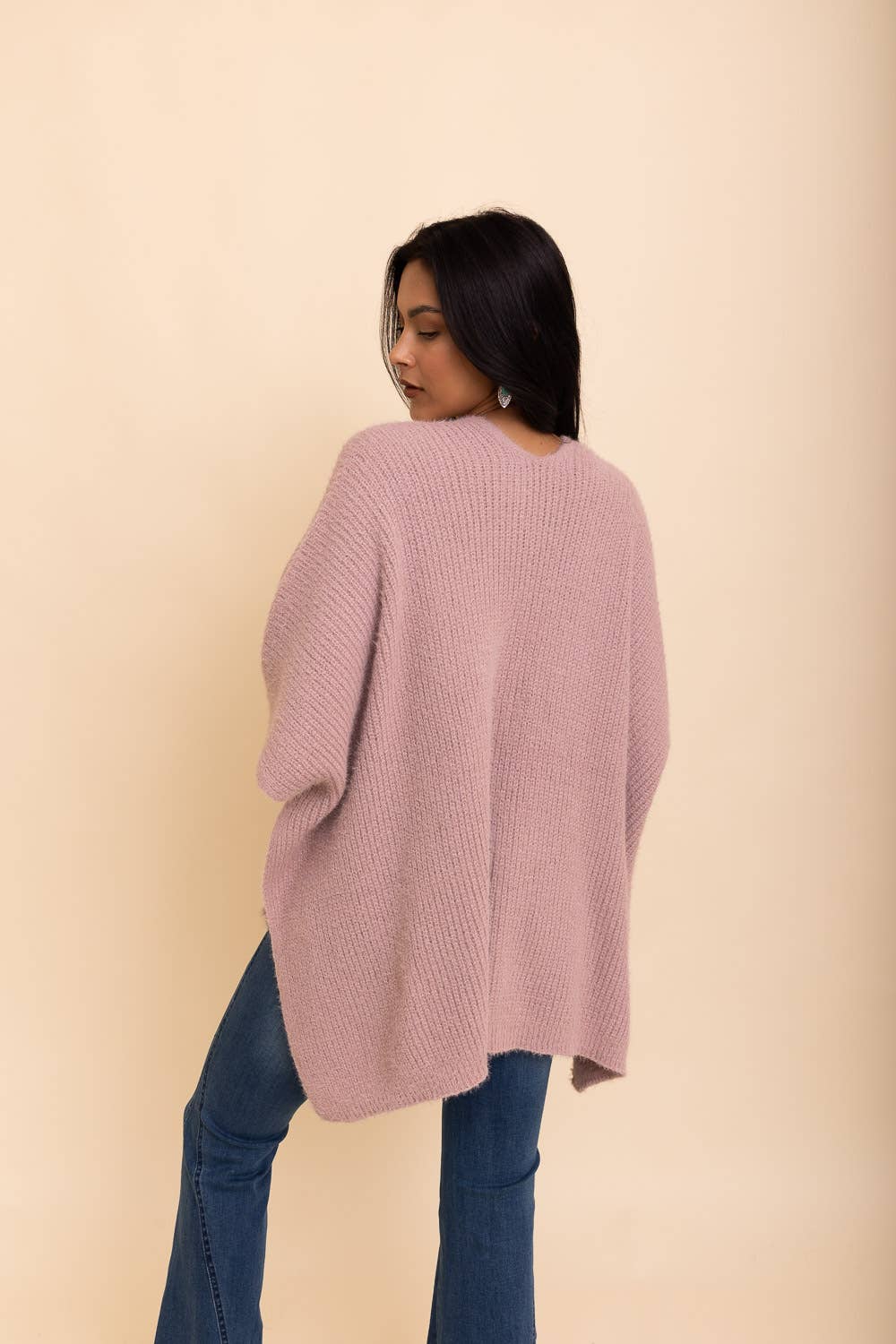 Boucle Cozy Poncho: Beige