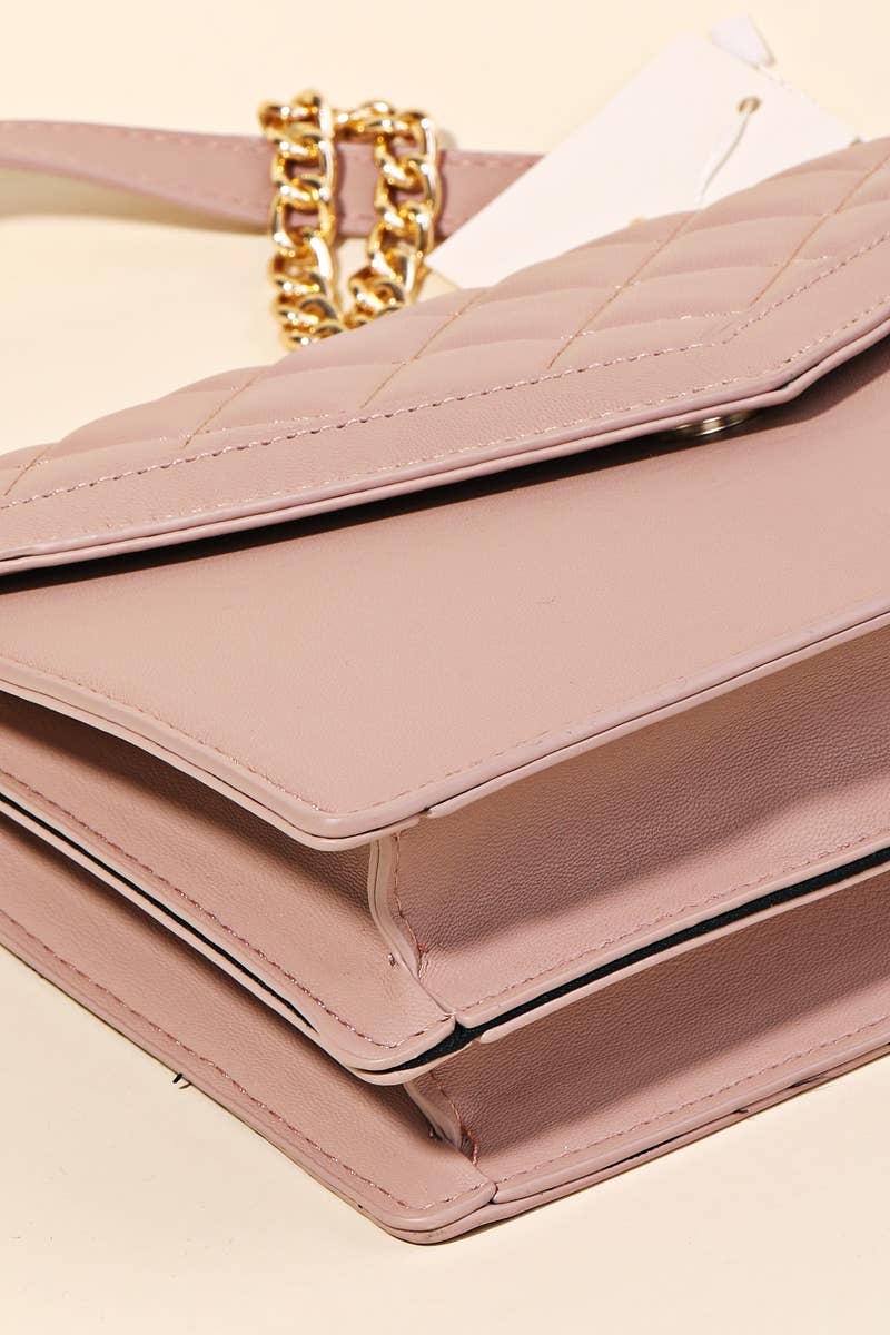 Faux Leather Envelope Shoulder Bag: PK