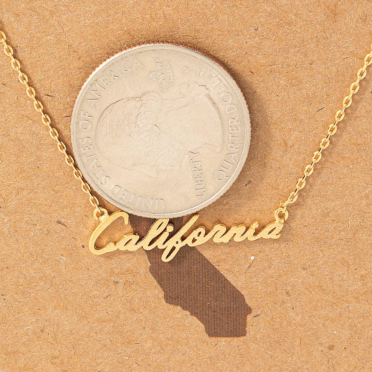 California Handwritten Pendant Necklace: S