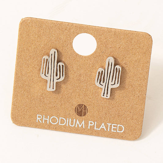 Dainty Desert Cactus Stud Earrings: S