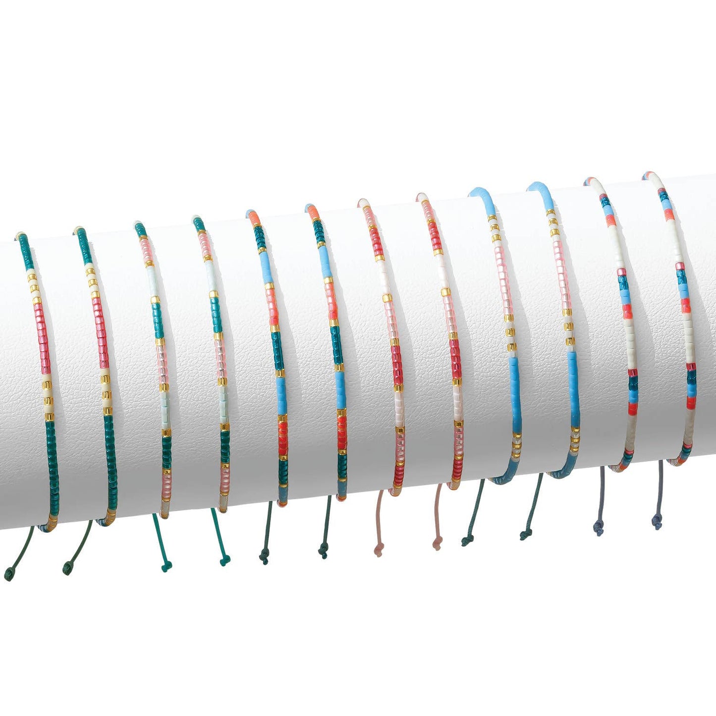 S/12 Miyuki Delica Adjustable Bracelets: Warm Gold