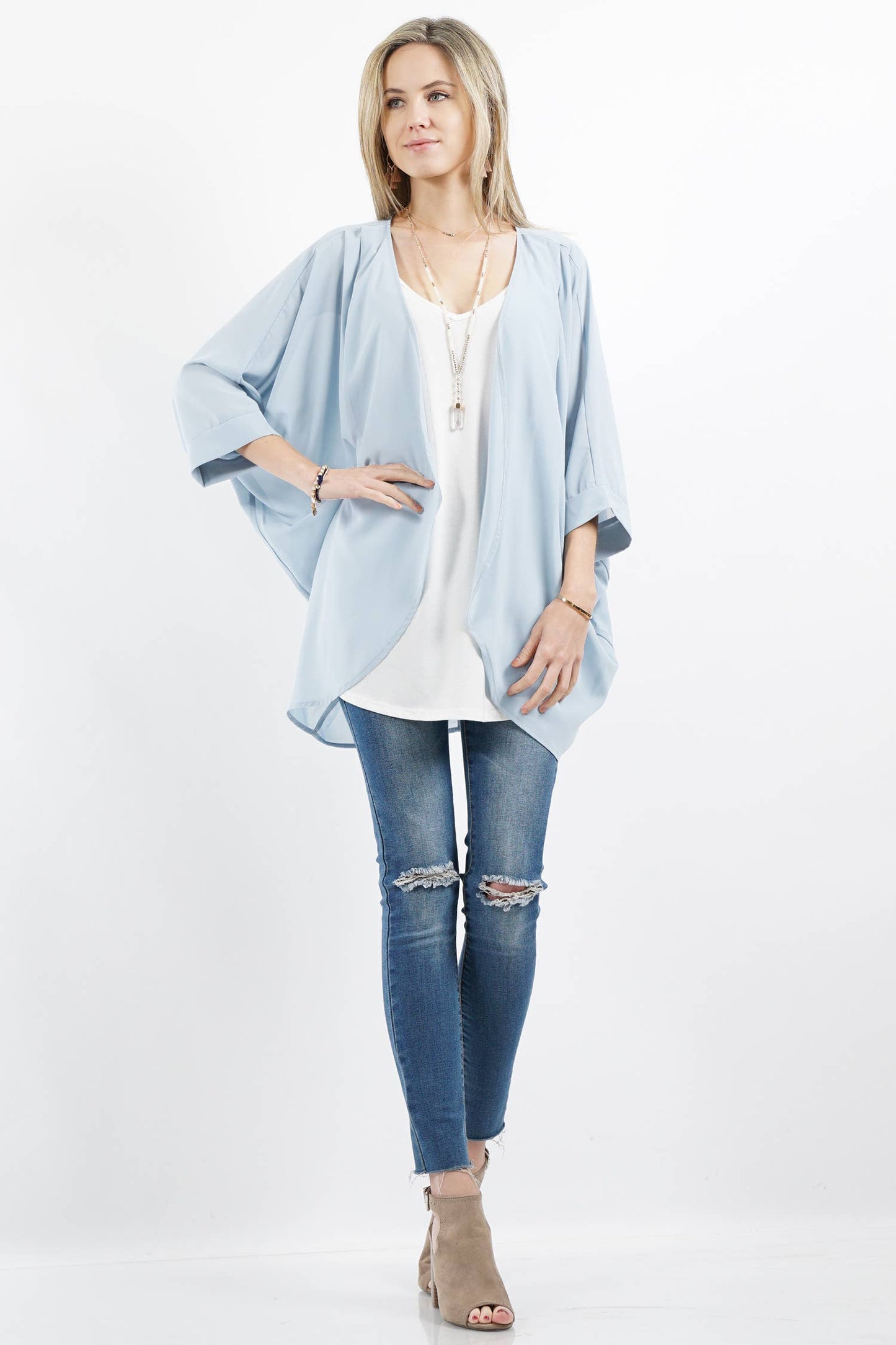 Chiffon Cardigan: S / DUSTYBLUSH-93182