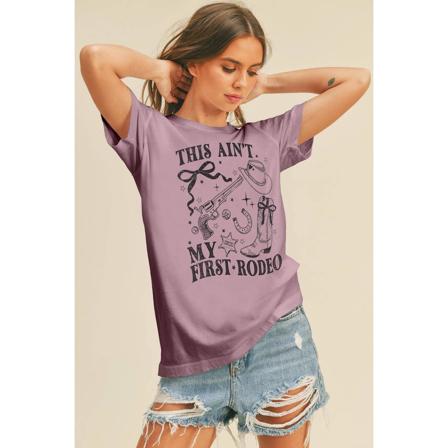 This Ain’t My First Rodeo Graphic Tee: VINTAGE WHITE / L