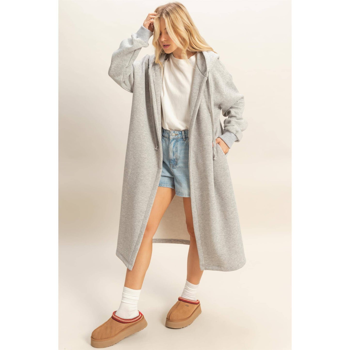 Fleece French Terry Hood Coat