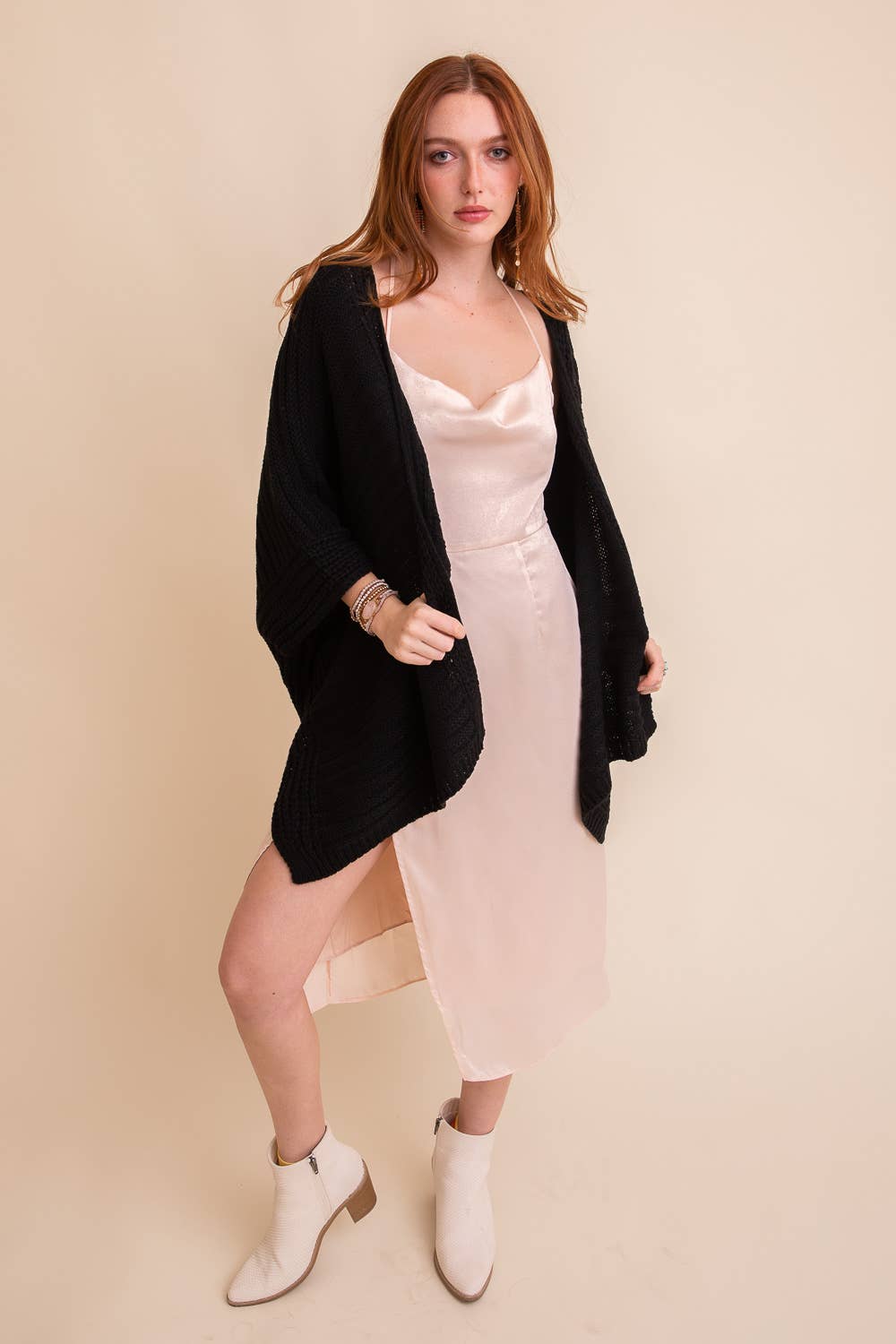 Ridged Rib Knit Ruana ❤️: Oatmeal