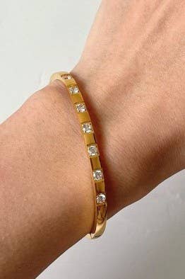 18K STAINLESS STEEL TARNISH FREE RHINESTONE BANGLE
