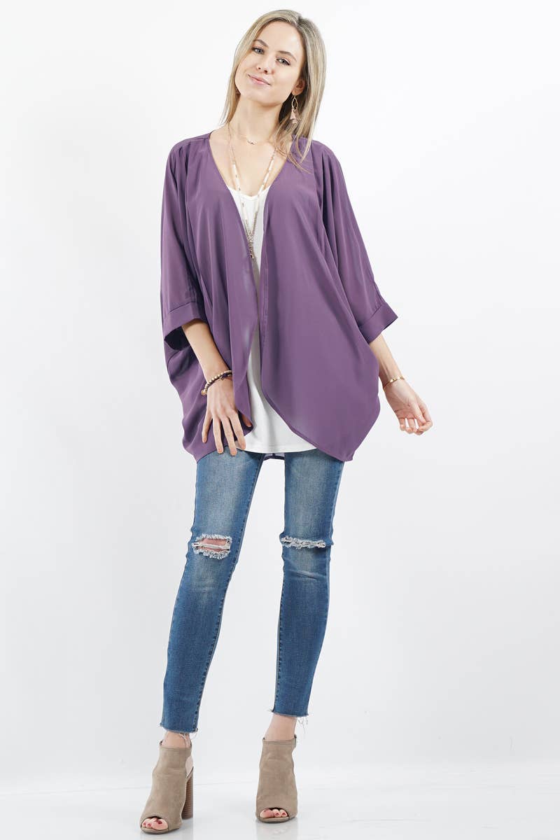 Chiffon Cardigan: S / DUSTYBLUSH-93182